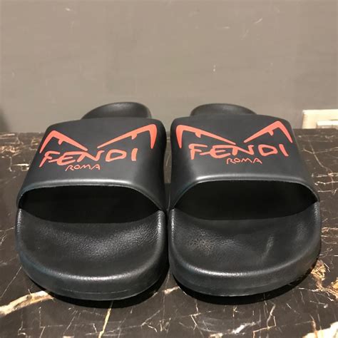 fendi eyes flip flops|fendi denim slides.